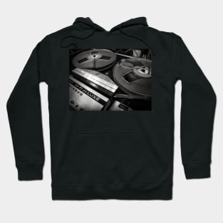 Old magnetophone in black and white Hoodie